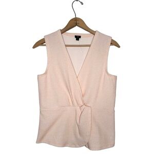 J. Crew 365 | Pink Front Twist Boucle Peplum Top Size Small